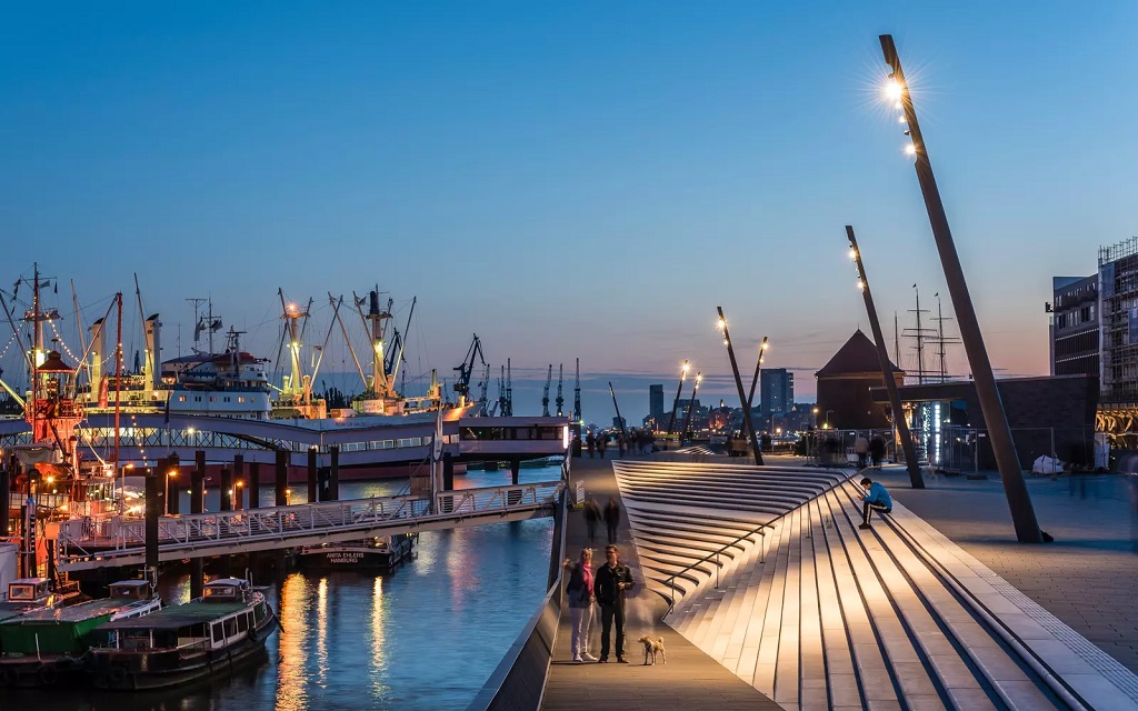 Utebelysning på havneområde