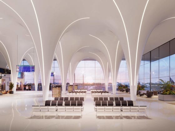 Tracker belysning fra Intra Lighting i flyplassmiljø