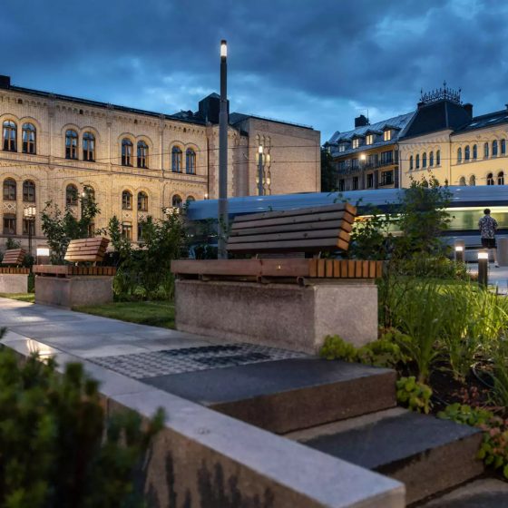 Utebelysning på Wessels Plass i Oslo